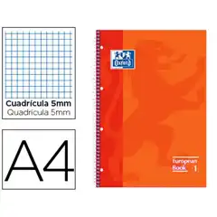CUADERNO OXFORD EUROPEANBOOK A4 80 HJ TAPA EXTRADURA NARANJA FLUO 400040982 74360