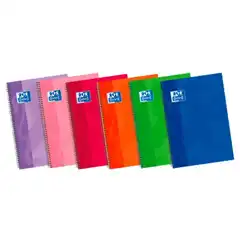 CUADERNO ESCOLAR OXFORD 90GR Fº 80HJ PAUTA 2,5 COLORES SURTIDOS TAPA CARTON DURA 400158175