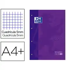 RECAMBIO BLOCK A4 CUADRICULA TOUCH LILA OXFORD 400077696 EXA_39617