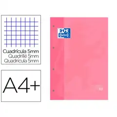 RECAMBIO BLOCK A4 80 HOJAS CUADRICULA ROSA CHICLE OXFORD 400123681