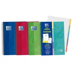 CUADERNO ESPIRAL MICROPERFORADO TAPA EXTRADURA A4 CON SEPARDORES OXFORD 400135621