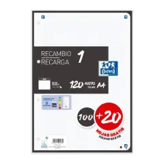 RECAMBIO OXFORD HOJAS SUELTAS NEGRO A4 80HJ 5X5 400158165