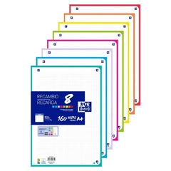 RECAMBIO OXFORD HOJAS SUELTAS 8 COLORES A4 160HJ 5X5 400207228