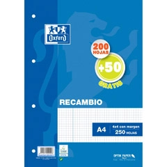 RECAMBIO OXFORD A4 90GR 200+50HJ 4X4 4 TALADROS 400207629