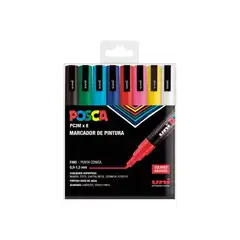 Material MARCADOR POSCA ESTUCHE 8 COLORES BASIC 0.9-1.3 MM PC-3M 182634670