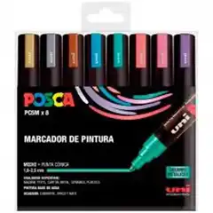 MARCADOR POSCA ESTUCHE 8 COLORES METALICO 2.5MM PC-3M/8C 182634680 44619