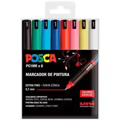MARCADOR POSCA ESTUCHE 8 COLORES 0.7MM PC-1MR/8P 182634684 182634759 36548