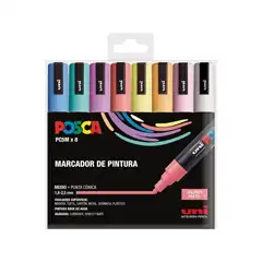 ESTUCHE 8 MARCADORES DE PINTURA UNI POSCA PC5M PASTEL 182634810