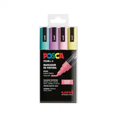 Material ESTUCHE 4 MARCADORES DE PINTURA UNI POSCA PC5M PASTEL 182634811