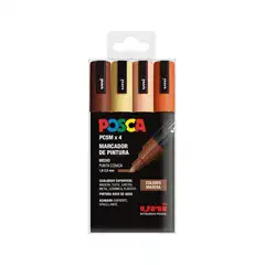 Material ESTUCHE 4 MARCADORES DE PINTURA UNI POSCA PC-5M MADERA 182634853