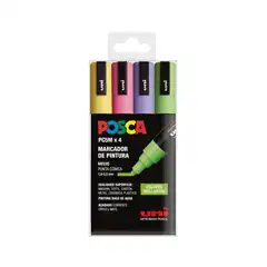 Material ESTUCHE 4 MARCADORES DE PINTURA UNI POSCA PC-5M BRILLANTES 182634854