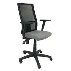 SILLA 10TT TELA GRIS CON BRAZOS, BASE PIRAM. SIN CABECERO