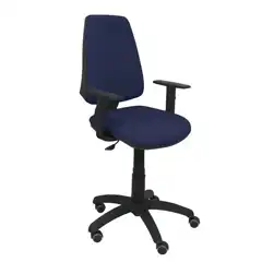 SILLA ELCHE CP BALI AZUL MARINO BRAZOS REGULABLES RUEDAS DE PARQUET 14CPBALI200B10RP PIQUERAS Y CRESPO