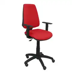 SILLA ELCHE CP BALI ROJO BRAZOS REGULABLES RUEDAS DE PARQUET 14CPBALI350B10RP PIQUERAS Y CRESPO