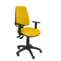 SILLA ELCHE S BALI AMARILLO BRAZOS REGULABLES RUEDAS DE PARQUET 14SBALI100B10RP PIQUERAS Y CRESPO