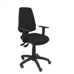SILLA ELCHE S BALI NEGRO BRAZOS REGULABLES RUEDAS DE PARQUET 14SBALI840B10RP PIQUERAS Y CRESPO