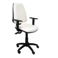 SILLA ELCHE SINCRO SIMILPIEL BLANCO CON BRAZOS REGULABLES