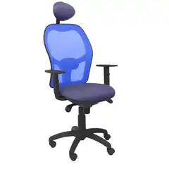 SILLA JORQUERA MALLA AZUL ASIENTO BALI AZUL CLARO CON CABECERO FIJO