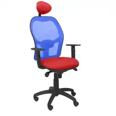 SILLA JORQUERA MALLA AZUL ASIENTO BALI ROJO CON CABECERO FIJO 15SABALI350C PIQUERAS Y CRESPO