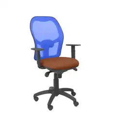 SILLA JORQUERA MALLA AZUL ASIENTO BALI MARRÓN