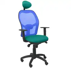 SILLA JORQUERA MALLA AZUL ASIENTO BALI VERDE CLARO CON CABECERO FIJO 15SABALI39C PIQUERAS Y CRESPO
