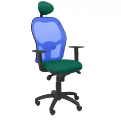 SILLA JORQUERA MALLA AZUL ASIENTO BALI VERDE CON CABECERO FIJO