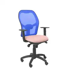 SILLA JORQUERA MALLA AZUL ASIENTO BALI ROSA PÁLIDO