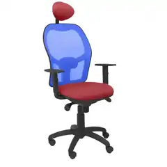 SILLA JORQUERA MALLA AZUL ASIENTO BALI GRANATE CON CABECERO FIJO