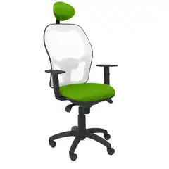 SILLA JORQUERA MALLA BLANCA ASIENTO BALI VERDE PISTACHO CON CABECERO FIJO 15SBBALI22C PIQUERAS Y CRESPO