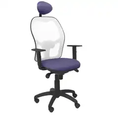 SILLA JORQUERA MALLA BLANCA ASIENTO BALI AZUL CLARO CON CABECERO FIJO 15SBBALI261C PIQUERAS Y CRESPO