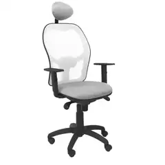 SILLA JORQUERA MALLA BLANCA ASIENTO BALI GRIS CLARO CON CABECERO FIJO 15SBBALI40C PIQUERAS Y CRESPO