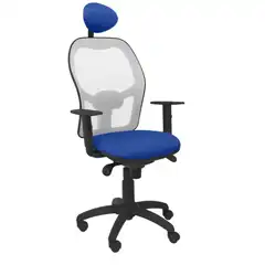 SILLA JORQUERA MALLA GRIS ASIENTO BALI AZUL CON CABECERO FIJO 15SGRBALI229C PIQUERAS Y CRESPO