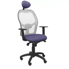 SILLA JORQUERA MALLA GRIS ASIENTO BALI AZUL CLARO CON CABECERO FIJO 15SGRBALI261C PIQUERAS Y CRESPO