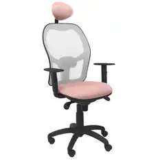SILLA JORQUERA MALLA GRIS ASIENTO BALI ROSA PÁLIDO CON CABECERO FIJO 15SGRBALI710C PIQUERAS Y CRESPO
