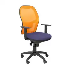 SILLA JORQUERA MALLA NARANJA ASIENTO BALI AZUL CLARO