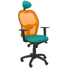 SILLA JORQUERA MALLA NARANJA ASIENTO BALI VERDE CLARO CON CABECERO FIJO