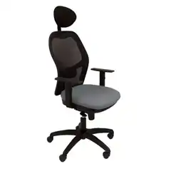 SILLA JORQUERA MALLA NEGRA ASIENTO BALI GRIS MEDIO CON CABECERO FIJO 15SNBALI220C PIQUERAS Y CRESPO