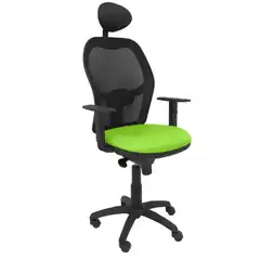 SILLA JORQUERA MALLA NEGRA ASIENTO BALI VERDE PISTACHO CON CABECERO FIJO 15SNBALI22C PIQUERAS Y CRESPO