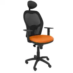 SILLA JORQUERA MALLA NEGRA ASIENTO BALI NARANJA CON CABECERO FIJO 15SNBALI308C PIQUERAS Y CRESPO
