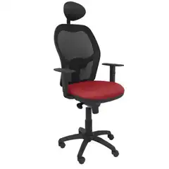 SILLA JORQUERA MALLA NEGRA ASIENTO BALI GRANATE CON CABECERO FIJO 15SNBALI933C PIQUERAS Y CRESPO