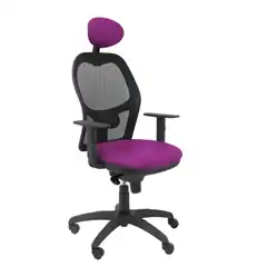 SILLA JORQUERA MALLA NEGRA ASIENTO SIMILPIEL MORADO CON CABECERO FIJO 15SNSPMOC PIQUERAS Y CRESPO