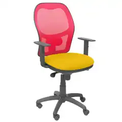 SILLA JORQUERA MALLA ROJA ASIENTO BALI AMARILLO