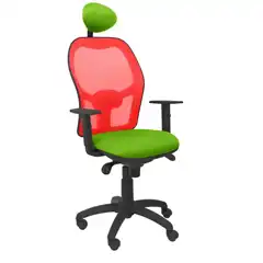 SILLA JORQUERA MALLA ROJA ASIENTO BALI VERDE PISTACHO CON CABECERO FIJO