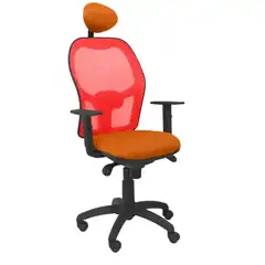 SILLA JORQUERA MALLA ROJA ASIENTO BALI NARANJA CON CABECERO FIJO