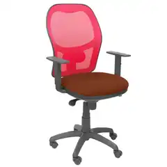 SILLA JORQUERA MALLA ROJA ASIENTO BALI MARRÓN