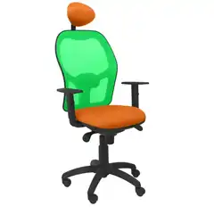 SILLA JORQUERA MALLA VERDE ASIENTO BALI NARANJA CON CABECERO FIJO 15SVBALI308C PIQUERAS Y CRESPO