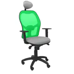SILLA JORQUERA MALLA VERDE ASIENTO BALI GRIS CLARO CON CABECERO FIJO