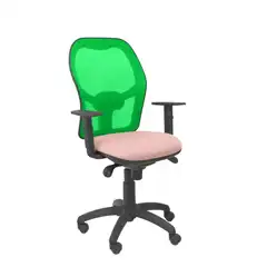 SILLA JORQUERA MALLA VERDE ASIENTO BALI ROSA PÁLIDO