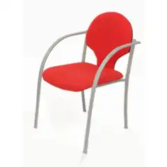 SILLA MODELO 20 CHÁSIS PLATA ARAN ROJO