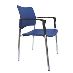 SILLA HUETE AZUL CON CHASIS CROMO